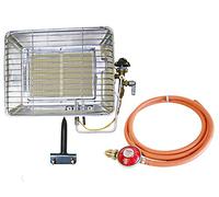 INTERGAS Portable Propane Gas Heater - Adjustable 2.2-4.4kW LPG Workshop Heater with Spark Ignition, Pilot Light & Flame Failure Device - 37mbar Regulator & Hose - Ideal for Garages, Sites & Outdoor