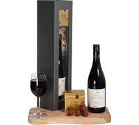 InterHamper | Red Wine and Chocolate Gift Set with Saint Marc Merlot Wine and Marc de Champagne Truffles in Stylish Gift Box