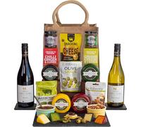 InterHamper | Wines and Cheeses Galore Hamper Gift presented in a Hessian Bottle Bag