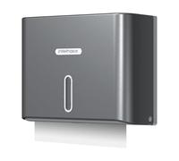 interhasa! Commercial Paper Towel Dispenser Wall Mounted Hand Towel Dispenser with Key Lock C-Fold Paper Towel Dispenser Large Capacity for Bathroom Adhesive Grey