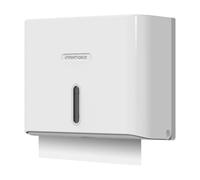 interhasa! Commercial Paper Towel Dispenser Wall Mounted Hand Towel Dispenser with Key Lock C-Fold Paper Towel Dispenser Large Capacity for Bathroom Adhesive White