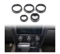Interior Accessory Car Central Control Air Conditioning Adjustment Knob Cover Decorative Auto Accessories Aluminum Alloy For Hummer H3 2005-2009(Black)
