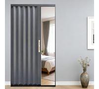 Interior Accordion Door,Customizable Folding Door Set with Double-Sided Handles & Lock, Portable Privacy Panel Partition Divide Doors Indoor Use Only(Gray,80x190cm/31.5x75in)