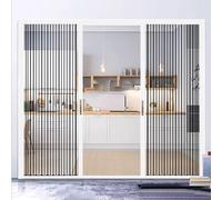 Interior Accordion Door Folding Sliding Door, Open Kitchen Interior Folding Door, Clear Acrylic Concertina Door, Roll-up Room Divider Screen, Magnetic Seal, with 2 Keys(White,78x80in/198x203cm)