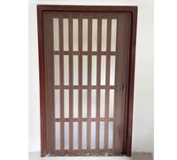 Interior Accordion Folding Doors, Wood Grain PVC & Acrylic for Laundry, Closet, Bathroom, Sliding Room Divider