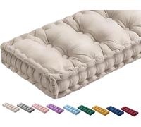 Interior Bench Cush with Handle 10cm Thick Velvet Seat Pad for Window Bench Sofa Mattress or Patio Seating Yellow 50x50cm - Soft t & Sle