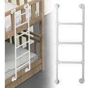 Interior Bunk Bed Ladder 3 Step/4 Step/5 Step for Home Dorm Appartments, Tall Bed Climb Step Ladder, Wall Mounted Wrought Iron Loft Bed Ladders Egress Ladder - White(170cm/67in)
