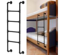 Interior Bunk Bed Ladder Black, 3 Step/4 Step/5 Step Heavy Duty Metal Dorm Loft Camper Ladder, Wall Mounted Safety Home Climbing Ladders - Load 330 Lbs(165cm/65in)
