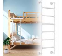Interior Bunk Ladder 49"/52"/53"/54"/55"/56"/57" White Round Tube Metal Step for Attic,Dorm,Library, Bed,Deck,RV(165cm/65in)