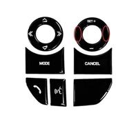 Interior Button Stickers Compatible with Range for Rover for Sport L494 for Vogue L405 for Discovery 5 Black Button Cover Mode Car Stickers Tuning Door Lock(Steering Wheel B)