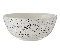 Interior by PremierLuxe Large White Speckled Salad Bowl|Durable Dolomite Mixing Bowl|Unique Serving Bowl|Versatile Glazed Finish Bowl For Mixing, Serving, And Dining Essentials