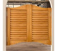 Interior Cafe Doors Swinging, 30 32 36 48 50 55 in Wide Saloon Gate Solid Wood, Arched Top Louvre with Self-Closing Hinges(B,W 36in (91.5cm))