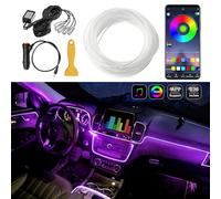 Interior Car LED Strip Lights with Wireless APP Control, 16 Million Colors 5 in 1 Ambient Lighting Kits with 236 inches Fiber Optic, Multicolor RGB Car Neon Lights, Sync to Music