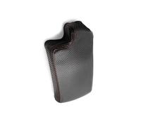 Interior Center Control For 3 Series E90 05-12 2011 Car Accessories Carbon Texture Leather Armrest Box Cover Trim(Black-red line)