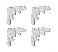 Interior Corner Molding Set with Ornate Fleur De Lis Relief for Wall Transitions, Fireplace Surrounds, and Built-in Furniture Trim Details (16cm)