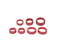 Interior Decal Trim Aluminum Alloy Headlight Switch Air Condition Audio 4WD Trailer Knob Ring Cover For Ford F150 2021 Up HQGQCEZEK(Red)