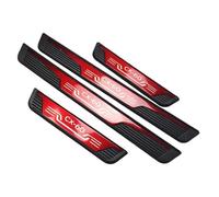 Interior Decorative Trim Car Door Sill Pedal Welcome Scuff Plate Decoration Cover For Mazda CX-60 Stainless Steel Accessories(RED)