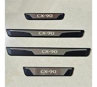 Interior Decorative Trim Car Door Sill Scuff Plate Guard Stainless Steel Kick Pedal Sticker For Mazda CX-90 CX90 2024 2025 Car Styling Accessories(Color 2)