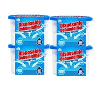 Interior Disposable Dehumidifier, 500ml Pack of 4, Damp Be Gone, Moisture Absorber for Home, Kitchen, Wardrobe, Bedroom, Caravan, Office, Garage, Basement, Prevents Mould and Mildew