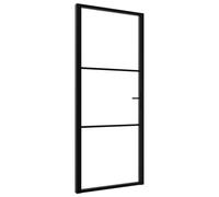 Interior Door Barn Sliding ESG Glass and Aluminium Black vidaXL
