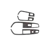 Interior Door Handle Window Glass Lifting Switch Buttons Frame Trim Cover For Alfa For Romeo For Stelvio 2017-2020 QAQMHVCVB(Black Dry Carbon)