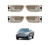 Interior Door Handles Set W/ Bezel (4Pcs), Compatible with 2000-2007 Toyota Avalon Sequoia Tundra（Crew Cabs), Beige, Front & Rear Inside Left Driver & Right Passenger | 69206-0C030-E1,69205-0C030-E1