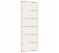 vidaXL Sliding Door Interior Barn Door Gold Clear ESG Glass and Aluminium