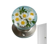 Interior Door Knobs, Retro Round Resin Epoxy Flower Door Knob, Vintage Privacy Doorknob Stylish for Home Store Toilet Bathroom Closet Everyday Functionality and Elegant Appearance