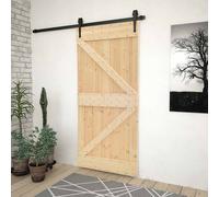Interior Door Natural Solid Pine 100x210 cm Minimalist Modern Indoor Slim 5.4cm