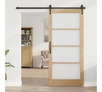 Interior Door Natural Solid Pine 93x202cm 4mm Tempered Glass Modern Privacy Room