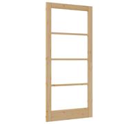 Interior Door White Primed Solid Pine with 4mm Clear Glass 93x202cm Modern DIY