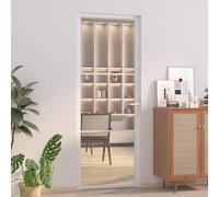 Interior Door White Tempered Glass Aluminium 76x201.5cm Matt Privacy 2-bar Frame