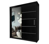 Interior Emporium Ie Lyon Sliding Door Bedroom Wardrobe Without Led Light - Wardrobe For You - Wardrobes ( Black , 203 Cm )