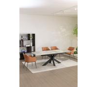 Interior Emporium Ie Nordic Rock Extendable Ceramic Dining Table - Rectangular Sintered Stone Top - Seats Up To 8 - Without Chairs (Grey)