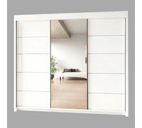 Interior Emporium Ie Oslo Wradrobe With Rails & Shelves Without Led Light Sliding Door Wardrobe Without Led Light ( White , 150 Cm )