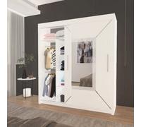 Interior Emporium Ie Stylish Venice Bedroom Wardrobe With Double Sliding Doors Without Led Lighting ( White , 150 Cm )