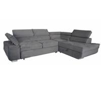 Interior Emporium Ltd Artic Convertible 3 Seater Sofa Bed, Velvet Couch, L/H Hand Corner with Storage & USB Port (Grey) in Grey Interior Emporium Ltd Grey