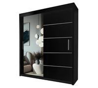 Interior Emporium Ltd IE Lyon Sliding Door Bedroom Wardrobe without LED Light - Wardrobe for You - Wardrobes ( Black, 180 cm ) in Black Interior Emporium Ltd Black