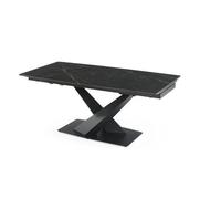 Interior Emporium Ltd IE Nordic Rock Extendable Ceramic Dining Table (Black) - with 6 Static Chairs (Black, Grey, Green, Teel) in Black Interior Emporium Ltd Black