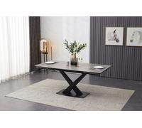 Interior Emporium Ltd IE Nordic Rock Extendable Ceramic Dining Table (Grey) - with 6 Static Chairs (Black, Grey, Green, Teel) in Grey Interior Emporium Ltd Grey