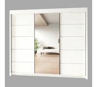 Interior Emporium Ltd IE Oslo Wradrobe with Rails & Shelves without LED Light Sliding Door Wardrobe without LED Light ( White, 150 cm ) in White Interior Emporium Ltd White