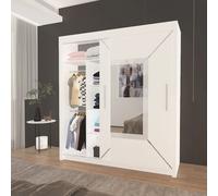 Interior Emporium Ltd IE Stylish Venice Bedroom Wardrobe with Double Sliding Doors without LED Lighting ( White, 203 cm ) in White Interior Emporium Ltd White