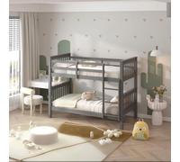 Interior Emporium Ltd Lily Wooden Bunk Bed without Mattress - Solid Pine Space-Saving Frame - Kids Bedroom Furniture - Grey Interior Emporium Ltd Grey