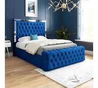 Interior Emporium Ltd Plush Velvet Ottoman Storage Bed with Gas Lift - Double Size - Blue Interior Emporium Ltd Blue Double