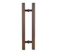 Interior Exterior Door Handles for Sliding Glass Doors, Two-Sided Push Pull Entry Door Handle Bar, Round Bar Bathroom Shower Door Handles (Color : Rose Gold, Size : 60cm(23 5/8")*36cm)