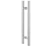 Interior Exterior Door Pull Push Handle, Stainless Steel Sliding Brushed Barn Door Handle, Contemporary Entry Door Handle for Front Door/Wooden Doors/Rose Gold/60Cm/23.6I(Silver-100Cm/39.4In)