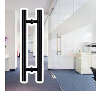 Interior External Barn Door Handle, Double Sided Push Pull Door Handles with Round Bar for Sliding Glass Doors，Ideal for Indoor and Outdoor Use in Bathrooms and Showers/C/100Cm(39 3/8I