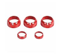 Interior Fittings Car Audio Air Conditioning Switch Knob Decoration Ring Cover For Compass For Patriot For Jeep For Wrangler JK 2011-2017 Frame Decorative(Red)