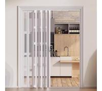 Interior Folding Door for Closet, Kitchen, Bathroom, Bedroom - Multifold Sliding Design with Acrylic Glass, Easy Installation
