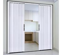 Interior Folding Retractable Door, Sliding Accordion Door with Lock for Wardrobes and Kitchen Entryways